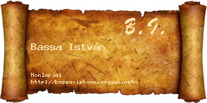 Bassa István névjegykártya